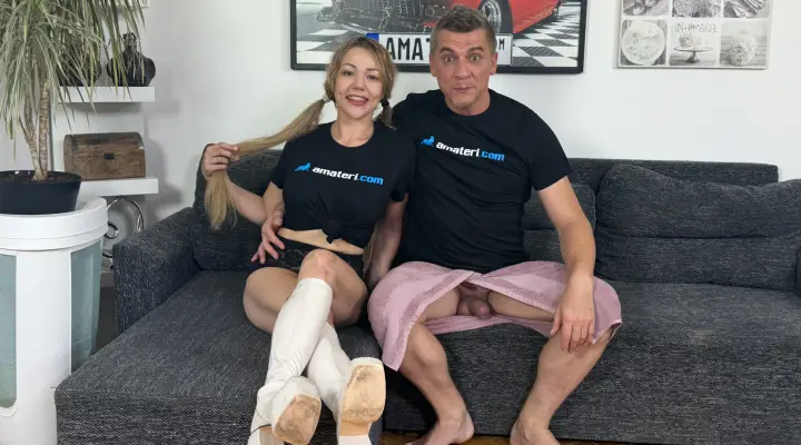 Blonde with ponytail enjoys sex with a pro